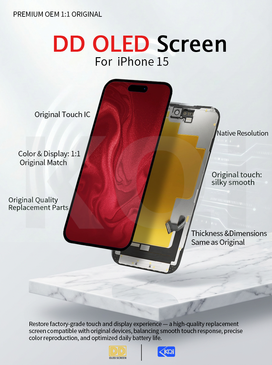 Premium OEM 1:1 Original OLED Screen for iPhone 15